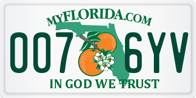 FL license plate 0076YV