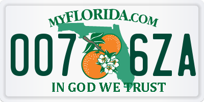 FL license plate 0076ZA