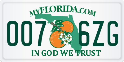 FL license plate 0076ZG