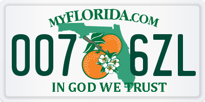 FL license plate 0076ZL