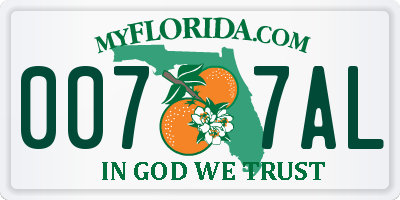 FL license plate 0077AL