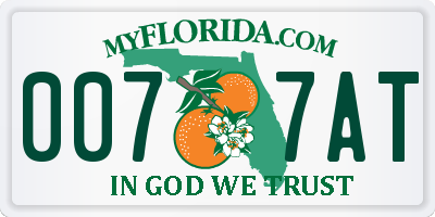 FL license plate 0077AT