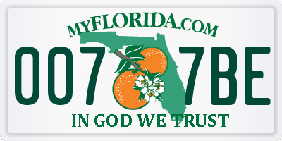 FL license plate 0077BE