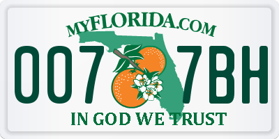 FL license plate 0077BH