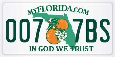 FL license plate 0077BS