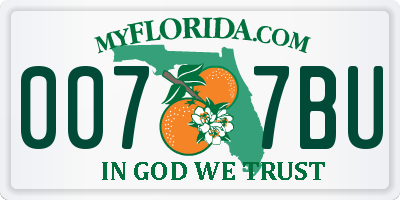 FL license plate 0077BU