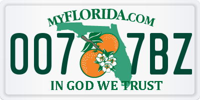 FL license plate 0077BZ