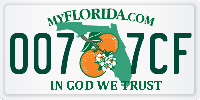 FL license plate 0077CF