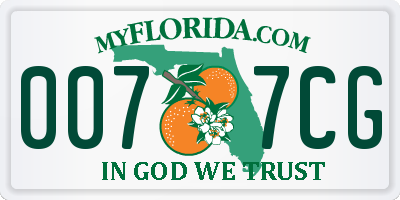 FL license plate 0077CG