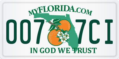 FL license plate 0077CI