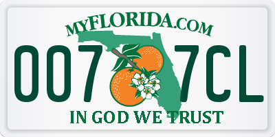 FL license plate 0077CL