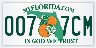 FL license plate 0077CM