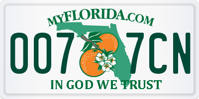 FL license plate 0077CN