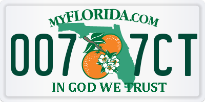 FL license plate 0077CT