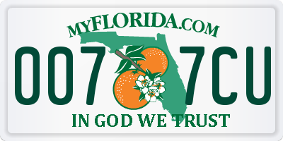 FL license plate 0077CU