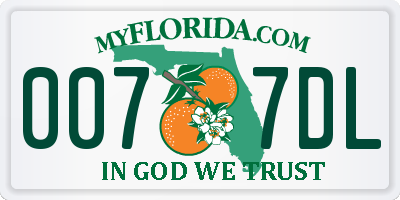 FL license plate 0077DL