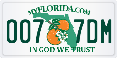 FL license plate 0077DM