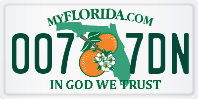 FL license plate 0077DN