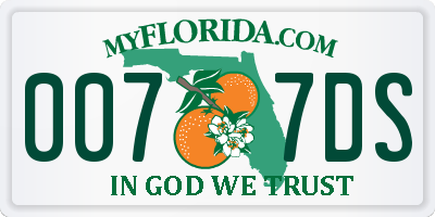 FL license plate 0077DS