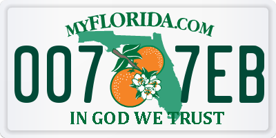 FL license plate 0077EB