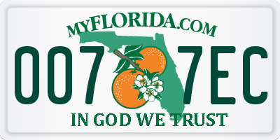 FL license plate 0077EC