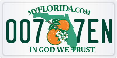 FL license plate 0077EN