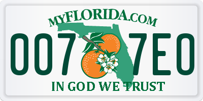 FL license plate 0077EO