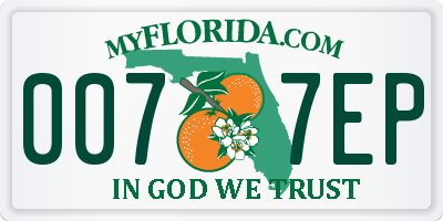 FL license plate 0077EP