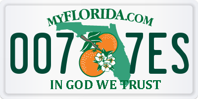 FL license plate 0077ES