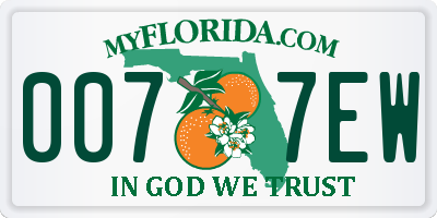 FL license plate 0077EW