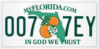 FL license plate 0077EY