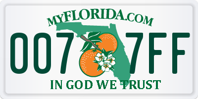 FL license plate 0077FF