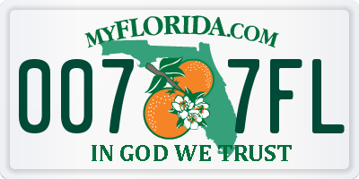 FL license plate 0077FL