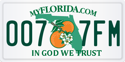 FL license plate 0077FM