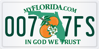 FL license plate 0077FS