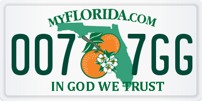 FL license plate 0077GG