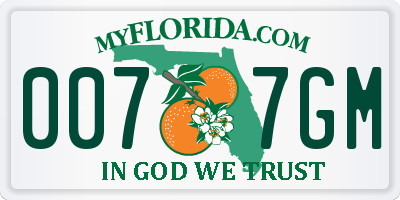 FL license plate 0077GM