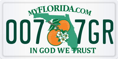 FL license plate 0077GR