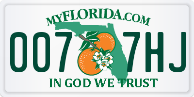 FL license plate 0077HJ