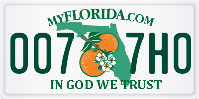 FL license plate 0077HO