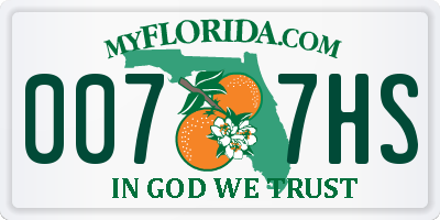 FL license plate 0077HS