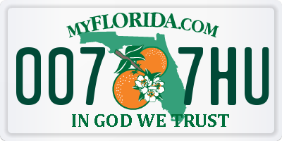 FL license plate 0077HU