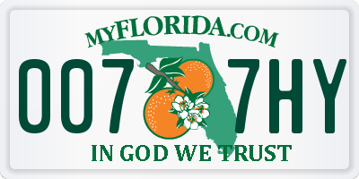 FL license plate 0077HY
