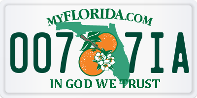 FL license plate 0077IA