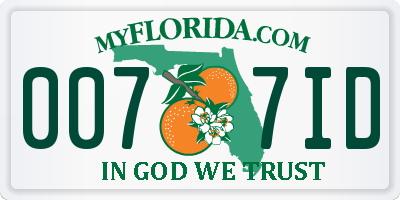 FL license plate 0077ID