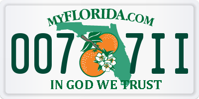 FL license plate 0077II