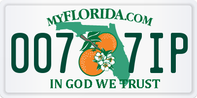 FL license plate 0077IP