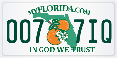 FL license plate 0077IQ