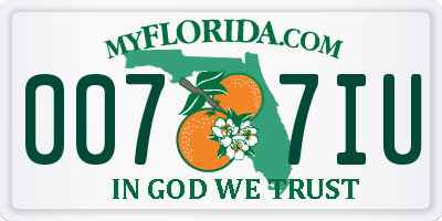 FL license plate 0077IU