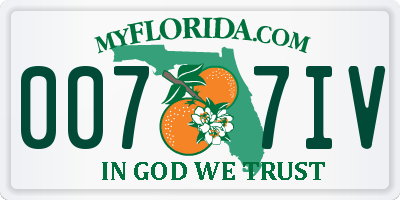 FL license plate 0077IV